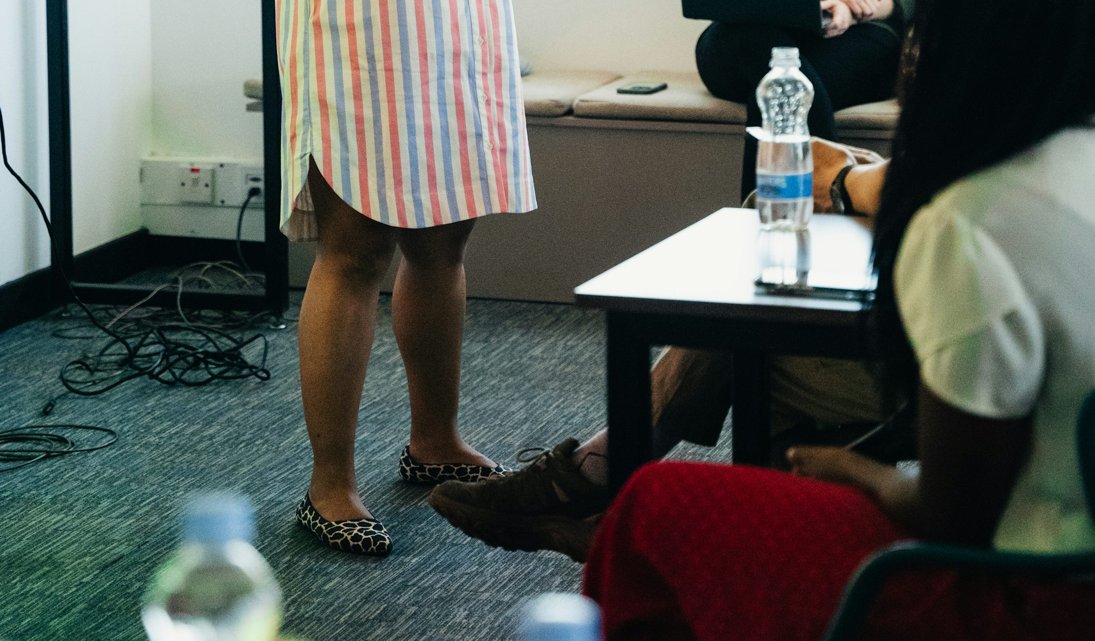 A presenter addressing a seated audience in a meeting room